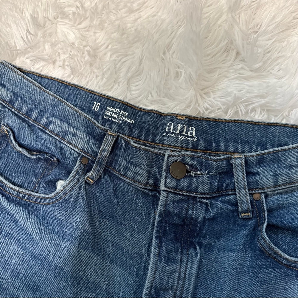 a.n.a Highest Rise Vintage Straight Jeans Size 16 - Picture 2 of 8